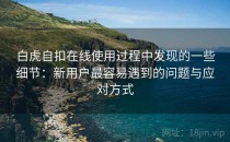 白虎自扣在线使用过程中发现的一些细节：新用户最容易遇到的问题与应对方式