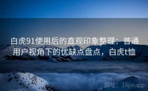 白虎91使用后的直观印象整理：普通用户视角下的优缺点盘点，白虎t恤
