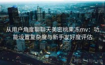 从用户角度聊聊天美密桃果冻mv：功能设置复杂度与新手友好度评估