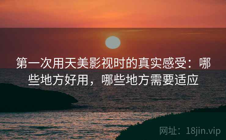 第一次用天美影视时的真实感受：哪些地方好用，哪些地方需要适应  第1张