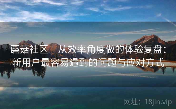 蘑菇社区|从效率角度做的体验复盘:新用户最容易遇到的问题与应对方式 第2张 蘑菇社区|从效率角度做的体验复盘:新用户最容易遇到的问题与应对方式 第2张