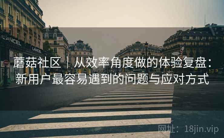 蘑菇社区|从效率角度做的体验复盘:新用户最容易遇到的问题与应对方式 第1张 蘑菇社区|从效率角度做的体验复盘:新用户最容易遇到的问题与应对方式 第1张