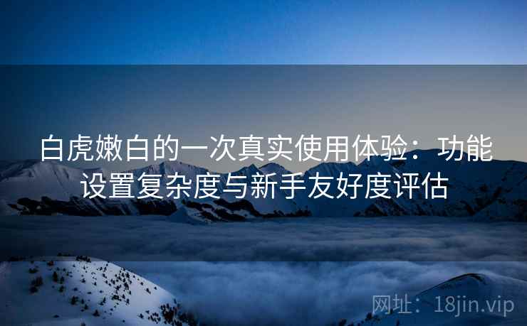 白虎嫩白的一次真实使用体验:功能设置复杂度与新手友好度评估 第1张 白虎嫩白的一次真实使用体验:功能设置复杂度与新手友好度评估 第1张