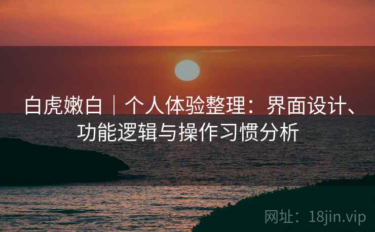 白虎嫩白|个人体验整理:界面设计、功能逻辑与操作习惯分析 第2张 白虎嫩白|个人体验整理:界面设计、功能逻辑与操作习惯分析 第2张