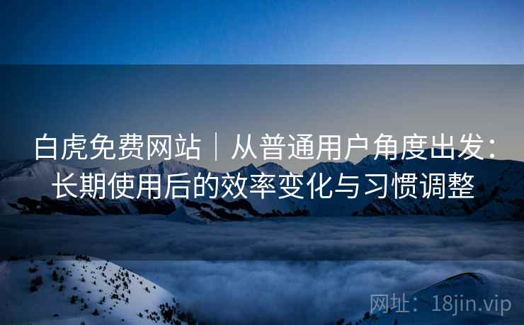 白虎免费网站|从普通用户角度出发:长期使用后的效率变化与习惯调整 第2张 白虎免费网站|从普通用户角度出发:长期使用后的效率变化与习惯调整 第2张