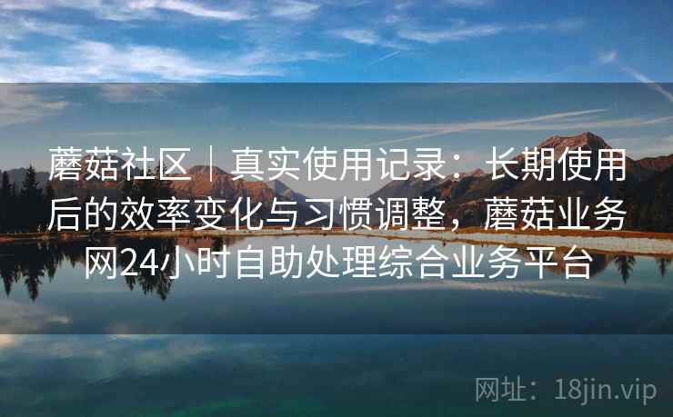 蘑菇社区|真实使用记录:长期使用后的效率变化与习惯调整,蘑菇业务网24小时自助处理综合业务平台 第1张 蘑菇社区|真实使用记录:长期使用后的效率变化与习惯调整,蘑菇业务网24小时自助处理综合业务平台 第1张